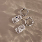 Starry Baroque Pearl Charm Hoops Silver 18K Gold Plated