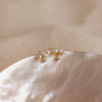 Pearl Cluster Drop Studs Silver 18K Gold Plated