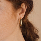 Anine Oval Hoops Silver 18K Gold Plated
