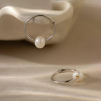 Round Pearl Hoops Silver 18K Gold Plated