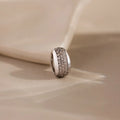 Diamonds Bold Pave Dome Spacer Charm Silver 18K Gold Plated
