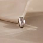 Diamonds Bold Pave Dome Spacer Charm Silver 18K Gold Plated