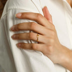 Modern Duo Initial Ring Silver 18K Gold Plated