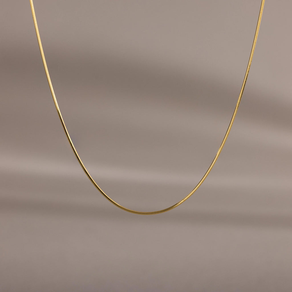 Dainty Herringbone Necklace Silver 18K Gold Plated