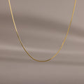 Dainty Herringbone Necklace Silver 18K Gold Plated