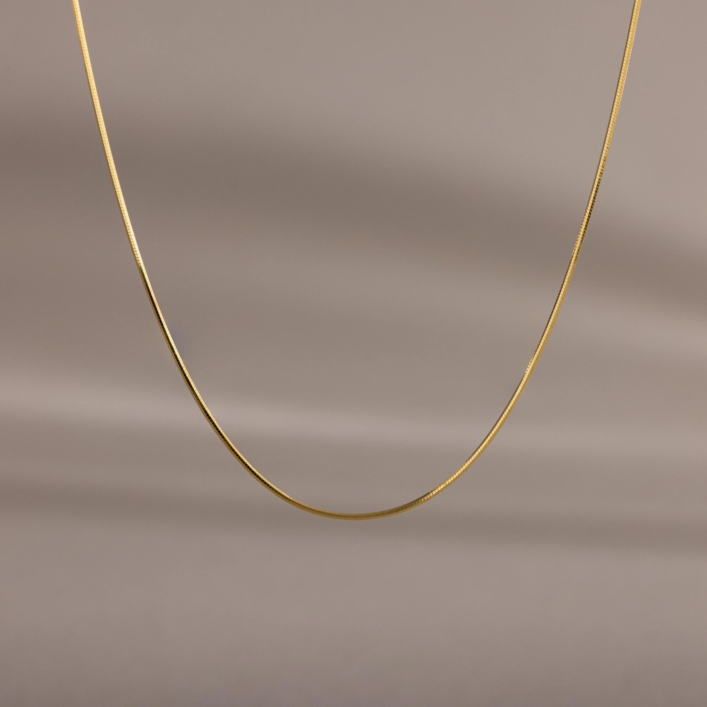 Dainty Herringbone Necklace Silver 18K Gold Plated