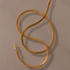 Bold Snake Chain Necklace Silver 18K Gold Plated