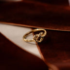 Diamonds Starry Love Knot Ring Silver 18K Gold Plated