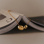 Duo Pebble Necklace Silver 18K Gold Plated