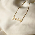 Summer Name Necklace in Box Chain Silver 18K Gold Plated