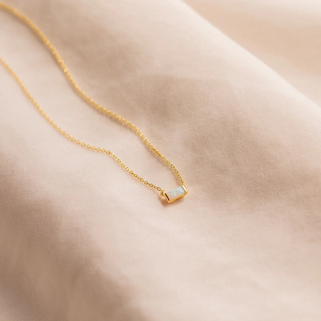 Emery Birthstone Necklace Silver 18K Gold Plated