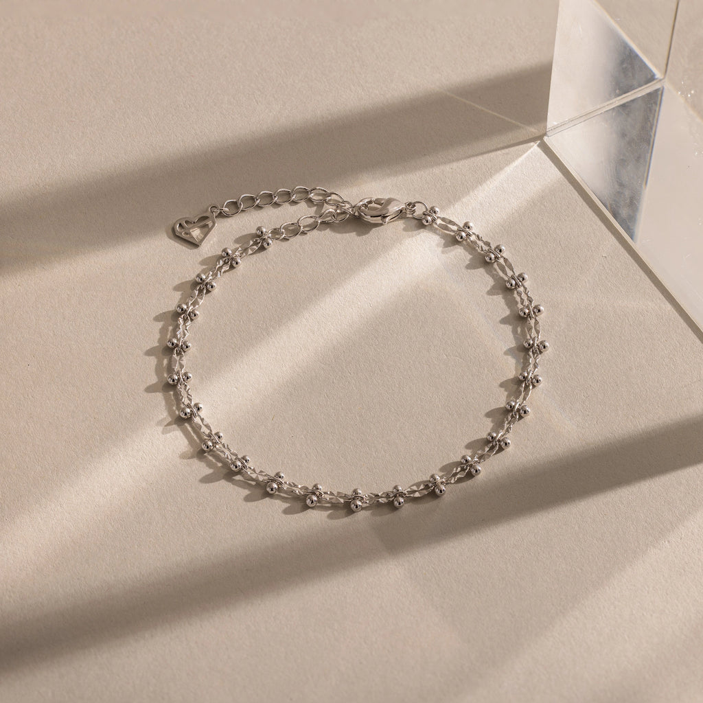 Dainty Mirror Chain Bracelet Silver 18K Gold Plated