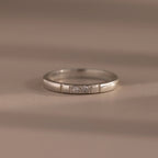 Diamond Morse Code Ring Silver 18K Gold Plated