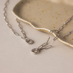 Paperclip Clasp Necklace Silver 18K Gold Plated