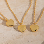 Initial Heart Locket Necklace Silver 18K Gold Plated