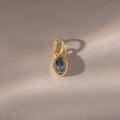 Teardrop Aquamarine Charm Silver 18K Gold Plated