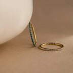 Eternity Birthstone Ring Silver 18K Gold Plated