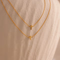 Dainty Cross Necklace Silver 18K Gold Plated
