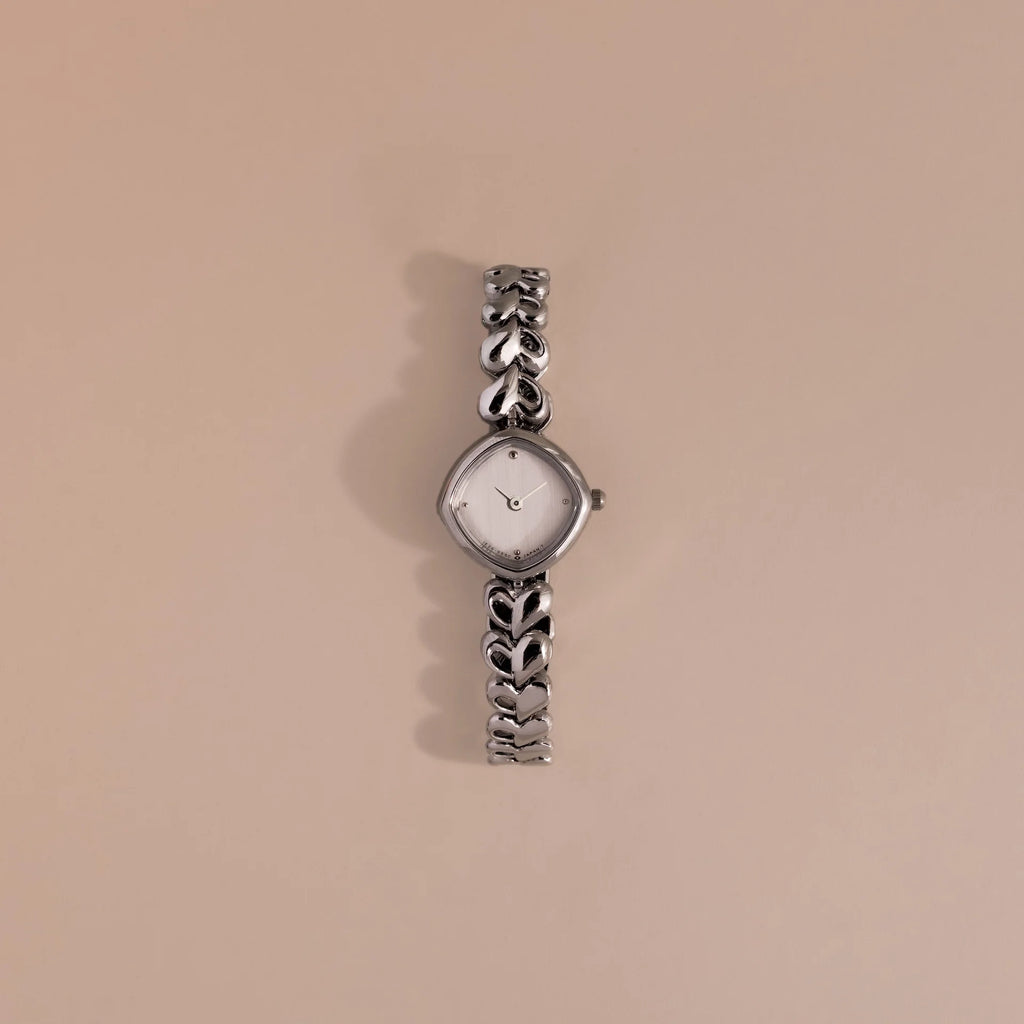 Heart Link Timepiece Silver 18K Gold Plated