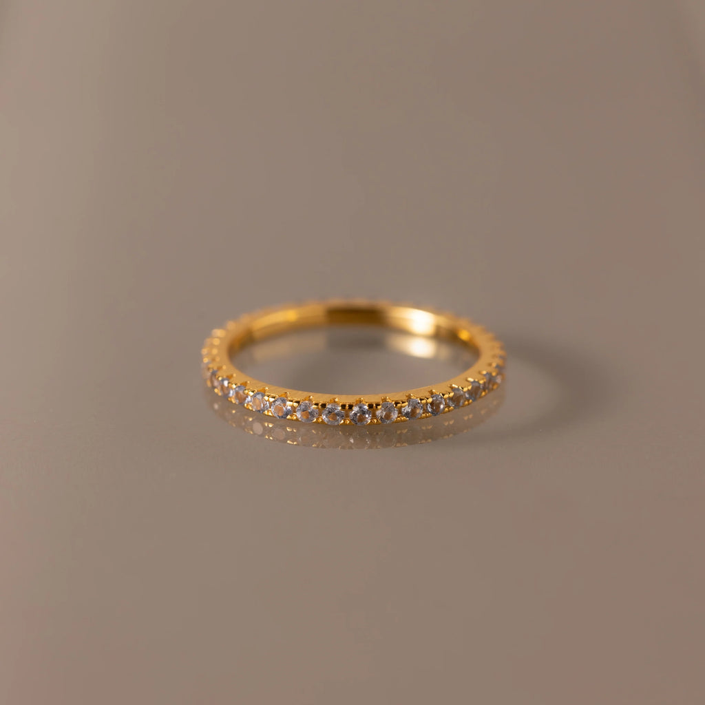 Endless Eternity Aquamarine Ring Silver 18K Gold Plated
