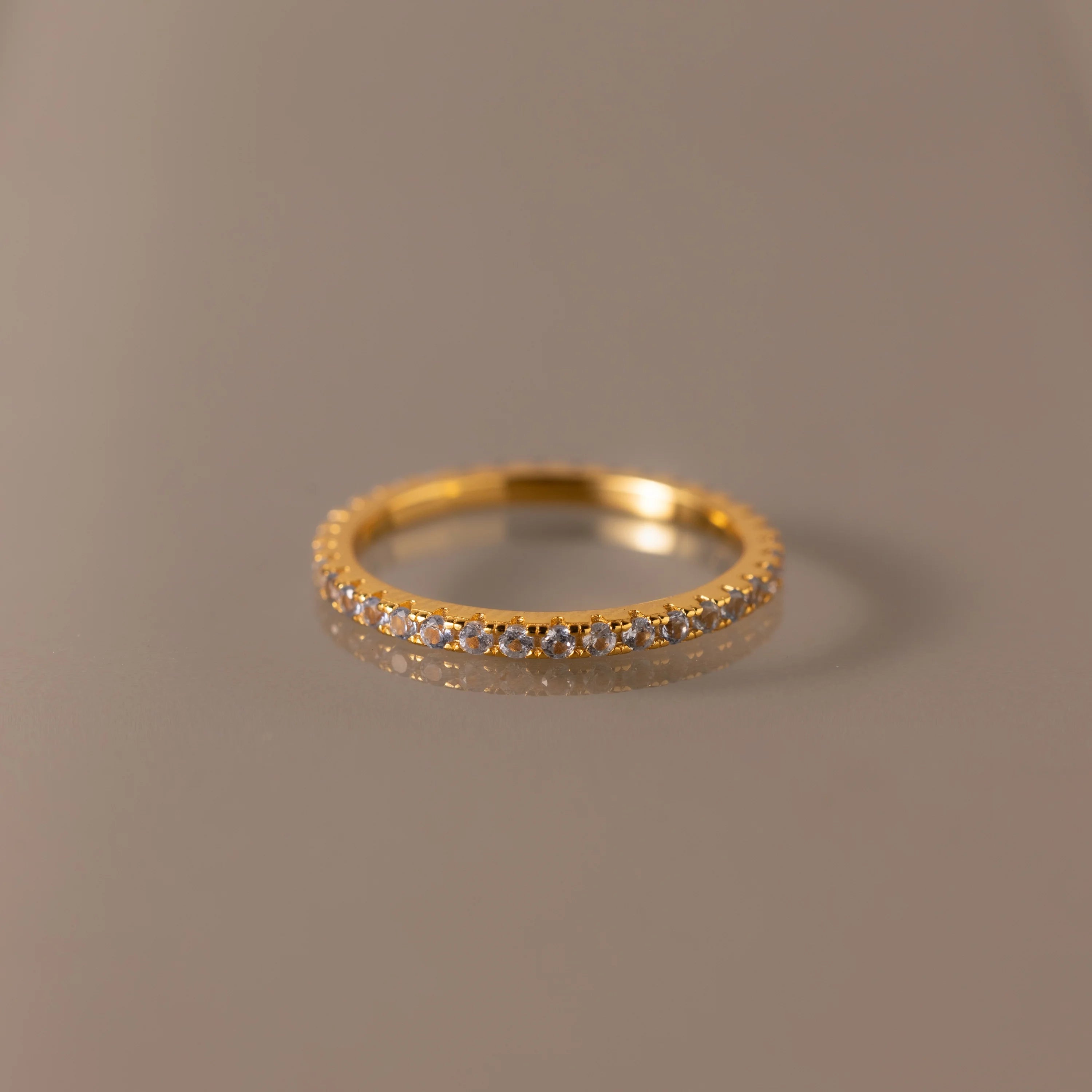 Endless Eternity Aquamarine Ring Silver 18K Gold Plated