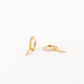 Diamond Quinn Pave Dagger Huggies Silver 18K Gold Plated