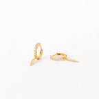 Diamond Quinn Pave Dagger Huggies Silver 18K Gold Plated