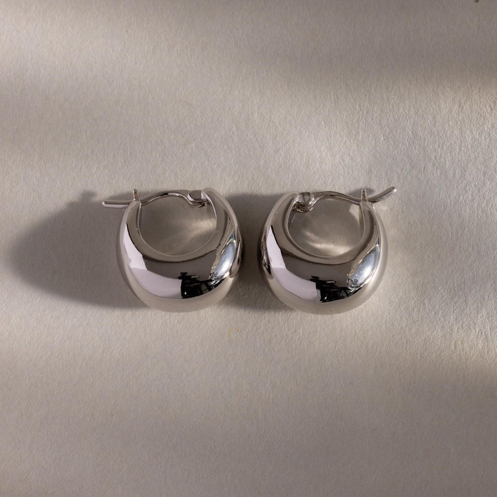 Bold Teardrop Earring Silver 18K Gold Plated