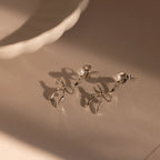 Pearl Bow Ear Jackets Silver 18K Gold Plated
