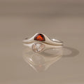 Sculpted Toi et Moi Ring Set Silver 18K Gold Plated