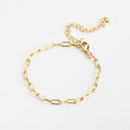 Paperclip Chain Bracelet Silver 18K Gold Plated