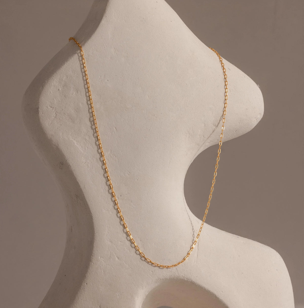 Dainty Paperclip Necklace Silver 18K Gold Plated