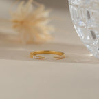 Jessie Duo Pave Ring Silver 18K Gold Plated