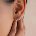 Aquamarine Pearl Huggies Silver 18K Gold Plated