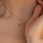 Davina Letter Necklace Silver 18K Gold Plated