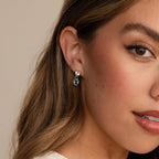 Emerald Heart Drop Studs Silver 18K Gold Plated