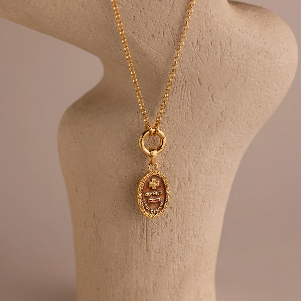 Love Poem Pendant Necklace Silver 18K Gold Plated