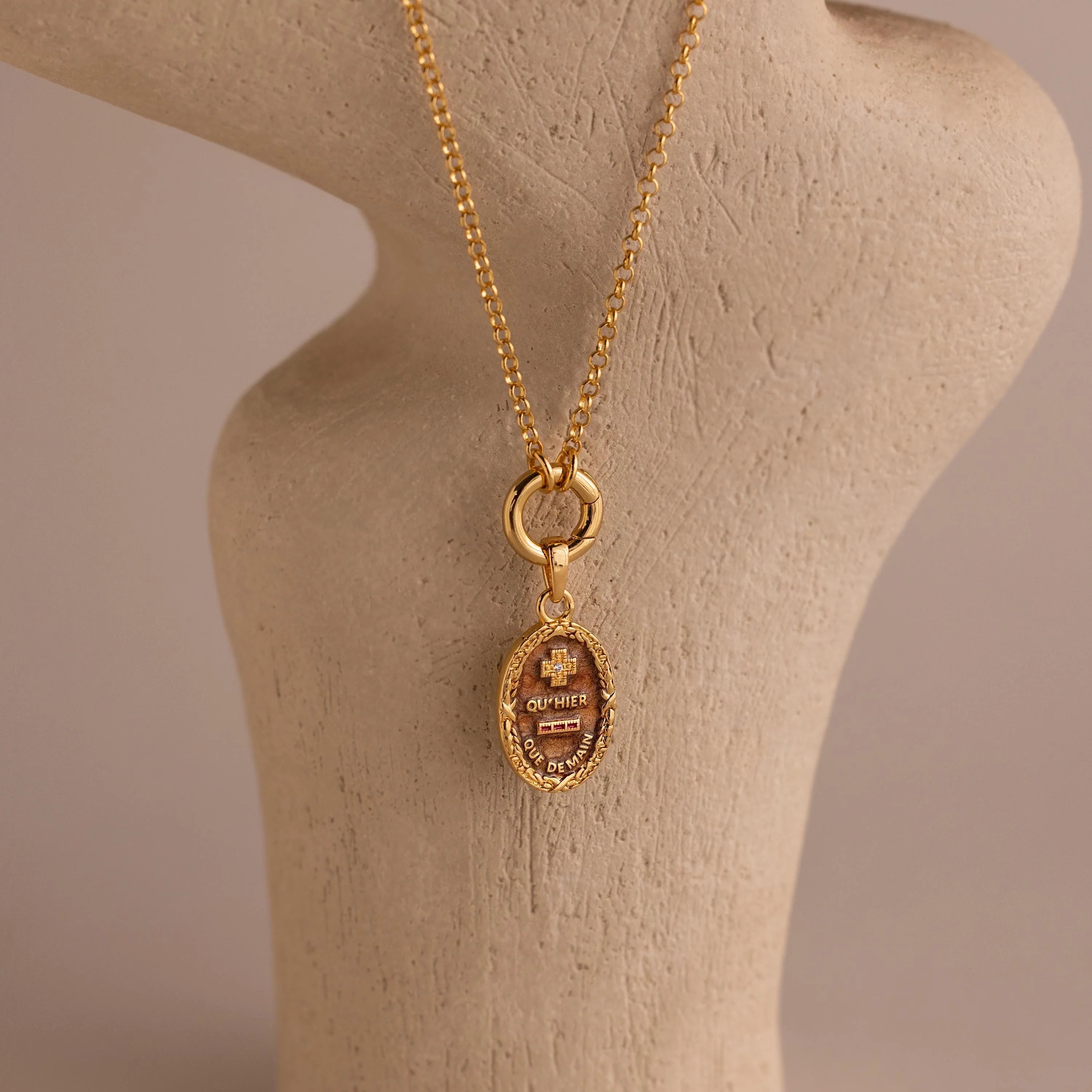 Love Poem Pendant Necklace Silver 18K Gold Plated