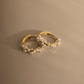 Pearl Cluster Huggies Silver 18K Gold Plated
