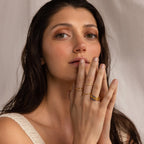 Sapphire Stacking Ring Set Silver 18K Gold Plated