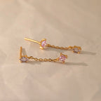 Mixed Crystal Drop Earrings Silver 18K Gold Plated