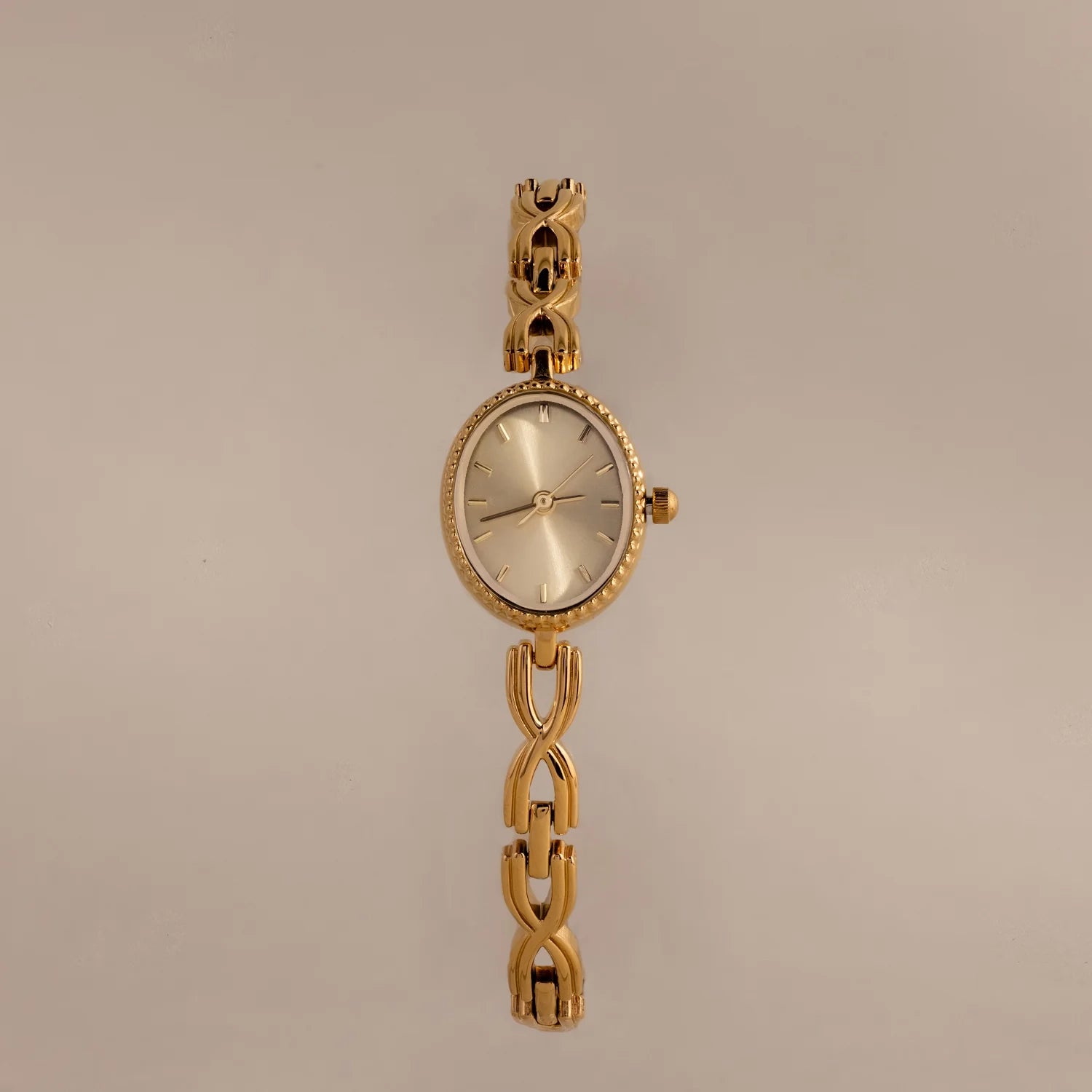 Oval Infinity Link Timepiece Silver 18K Gold Plated