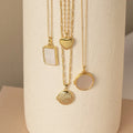 Pearl Locket Necklace Silver 18K Gold Plated