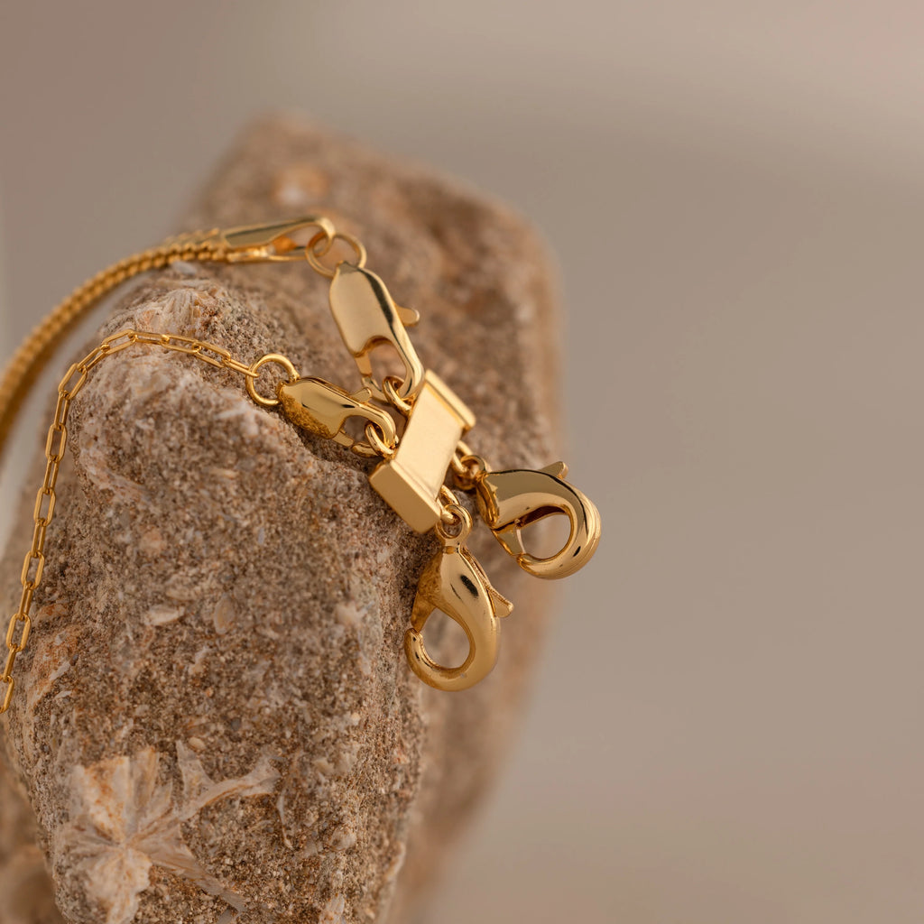 Double Layering Clasp Silver 18K Gold Plated