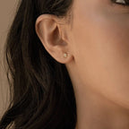 Geometric Diamond Studs Silver 18K Gold Plated