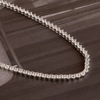 Diamond Tennis Necklace & Bracelet Set Silver 18K Gold Plated