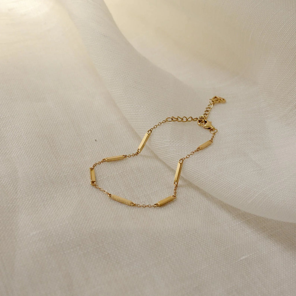 Abby Bar Link Bracelet Silver 18K Gold Plated