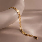 Leaf Link Bracelet Silver 18K Gold Plated