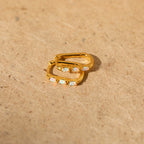 Halo Opal Hoops Silver 18K Gold Plated