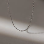 Oval Beaded Necklace Silver 18K Gold Plated
